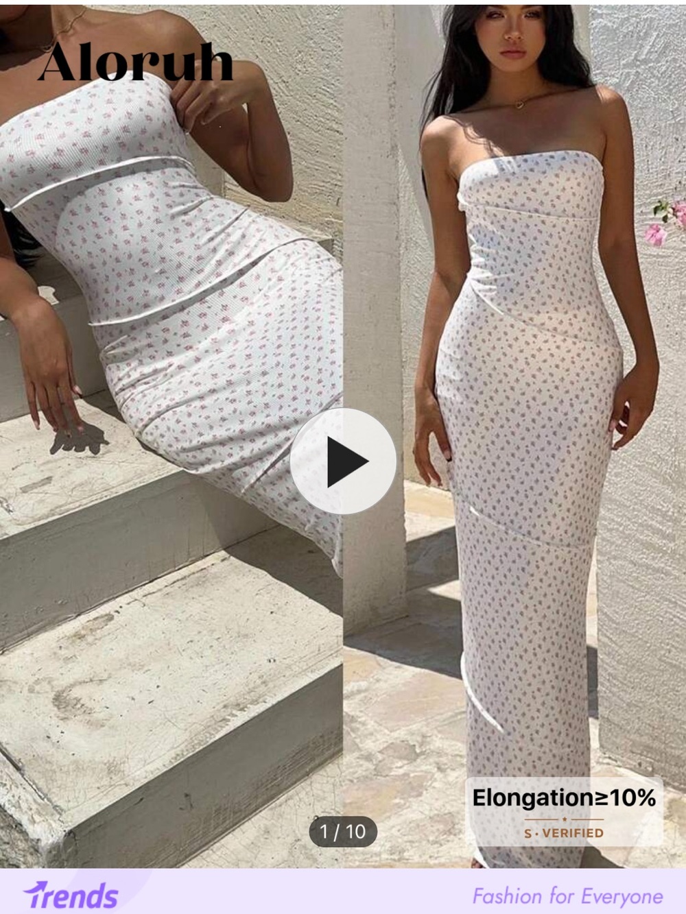 White Floral Maxi Skirt - Slim High-Waist Fit